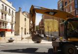 Foto de les obres a la plaça de la Sang