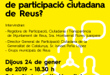 Imatge cartell acte presentació Reglament participació ciutadana Reus 2019