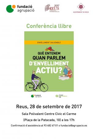 Cartell de l'acte sobre l'envelliment actiu del 28 de setembre a Reus