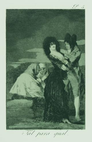 «Capricho» núm. 5 (Colección DPZ) Francisco de Goya y Lucientes, Tal para qual, aiguafort, aiguatinta i punta seca, 1799