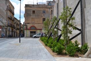 Imatge de la intervenció realitzada a la cantonada del carrer del Roser i la riera de Miró