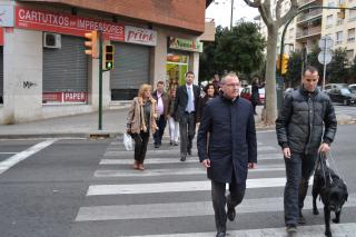 Imatge de la presentació al semàfor del carrer de General Moragues, a la intersecció amb l'avinguda Onze de Setembre.