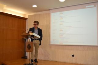El regidor Marc Arza durant la presentació del nou portal Reus Open Data