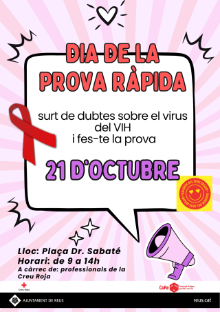 Cartell Dia de la prova ràpida VIH Reus