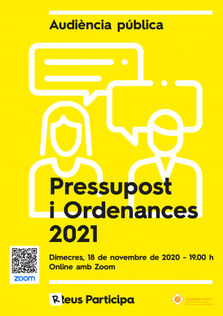 Cartell de l'audiència pública sobre Pressupost i Ordenances fiscals 2021