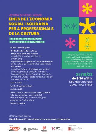 Programa Jornada Eines de l'Economia Social i Solidària per a professionals de la Cultura