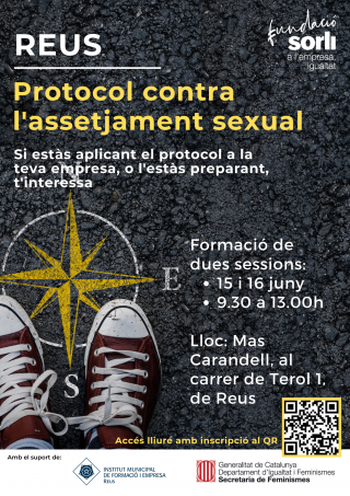 Cartell del taller “El protocol contra l’assetjament sexual: del paper a la pràctica