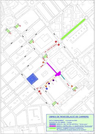 Plànol de les afectacions al trànsit als carrers de Castellvell i de Gaudí