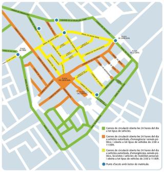 Plànol de la reordenació del trànsit al centre
