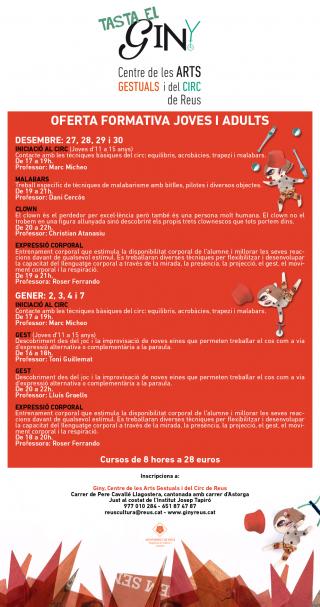 Full informatiu amb els cursos de Nadal del GINY