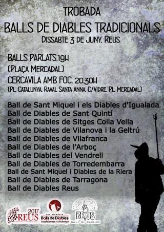 Cartell de la trobada de balls de diables del 3 de juny de 2017 a Reus