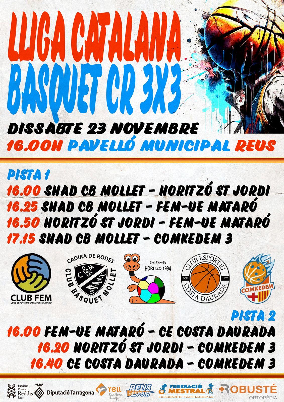 Partit del Club Esportiu Costa Daurada en la Lliga Catalana de bàsquet en cadira de rodes 3×3E