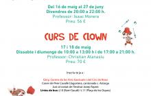 Cartell dels cursos del Giny d'Esgrima Teatral i Clown