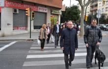 Imatge de la presentació al semàfor del carrer de General Moragues, a la intersecció amb l'avinguda Onze de Setembre.