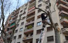 Foto dels treballs d'instal·lació dels sistemes sonors de control de coloms