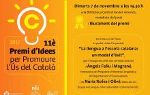 Invitació acte lliurament Premi Idees Ús Català 2017