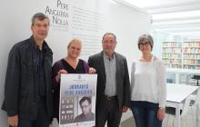 Imatge dels representants de l'organització de les Jornades Pere Anguera 2017 a la Biblioteca Pere Anguera